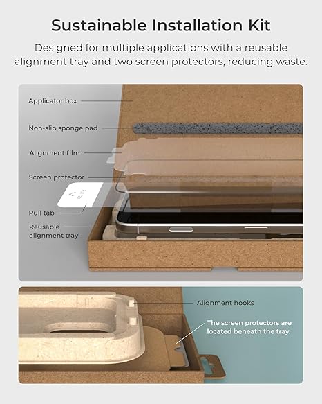 iPhone 16 Pro Max Tempered Glass Screen Protector Military Grade 9H Hardness Shatterproof Scratch Resistant, Edge to Edge Protection Easy Bubble Free Install, 2 Pack