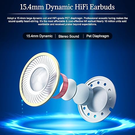 Yuandao 3.5mm Jack Wired Handsfree, HiFi Sound Audiophile Handsfree, 5 Year Warranty, Bass Stereo Wire in-Ear Handsfree for iPhone, Android, PC, MacBook, Laptop, Tablet, Gaming