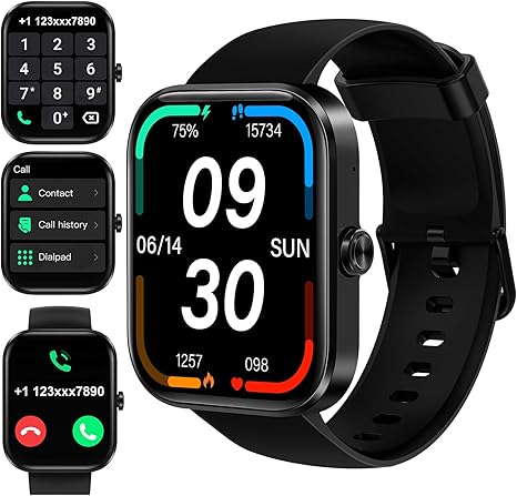 Smart Watch for Men Women(Answer/Make Call)-1.91" HD Fitness Smartwatch with Sleep/Heart Rate/spO2 Monitor, 113+ Sport Modes, IP68 Waterproof Smart Watch for Android iOS,Black