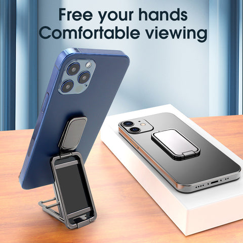 Foldable Mobile Phone Holder Ring Buckle Retractable Desktop CellPhone Stand Car Magnetic Bracket Office Accessories -car charger