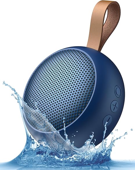 Portable Bluetooth Speaker, IPX7 Waterproof Small Shower Speaker Wireless Bluetooth with Loud Sound, Support TF Care/Built-in Mic- for Carabiner, Beach, Camping, Hiking, Pool, Great Gift (Black)