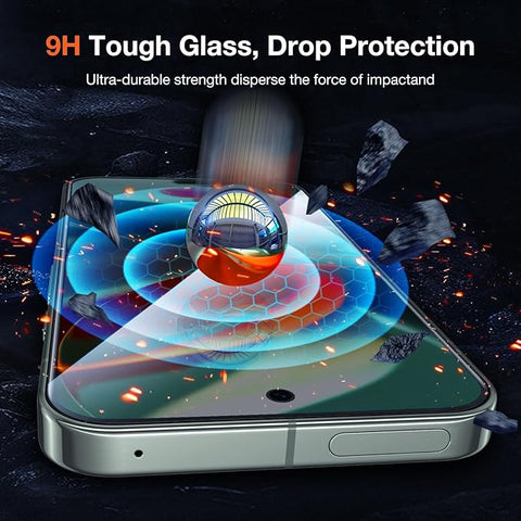 2 Pack Privacy Tempered Glass Screen Protector for Google Pixel 9 Pro, Anti Spy Private 9H Hardness Anti-Scratch Shatterproof Protective Film, Military-Grade Protection, Fingerprint Unlock