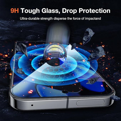 2 Pack Privacy Tempered Glass Screen Protector for Google Pixel 9 Pro XL, Anti Spy Private 9H Hardness Shatterproof Protective Film, Military-Grade Protection, Fingerprint Reader Unlock