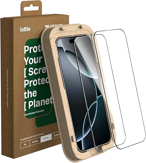 iPhone 16 Pro Max Tempered Glass Screen Protector Military Grade 9H Hardness Shatterproof Scratch Resistant, Edge to Edge Protection Easy Bubble Free Install, 2 Pack
