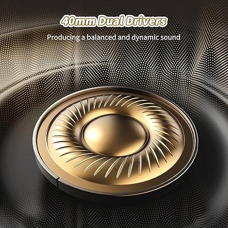 Bluetooth Headphones Over Ear, 65 Hours Playtime Wireless Headphones with Microphone, Foldable Lightweight Headset with Deep Bass, HiFi Stereo Sound Low Latency for Travel Work Cellphone