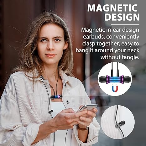 Wired Handsfree 3.5mm Jack Magnetic in-Ear Handsfree Stereo Canceling with Handsfree for iPhone iPad Samsung A15 A14 A13 A03s S10 Motorola One 5G Ace Moto G Play Power Stylus Android