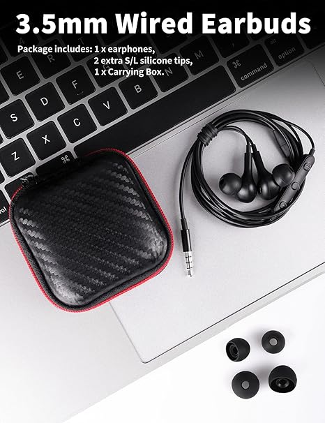Wired with Handsfree, TITACUTE 3.5mm Jack Handsfree Magnetic in-Ear HandsFree Stereo Clear Audio for iPhone iPad Samsung A13 A03s S10e S10 Motorola One 5G Ace/Moto G Stylus Power Android