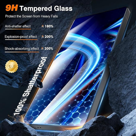 2 Pack for Samsung Galaxy S25 Ultra Screen Protector, Military Grade Shatterproof, [Auto Dust-Elimination] 9H Tempered Glass for Samsung S25 Ultra Screen Protector, Full Coverage, Bubble Free