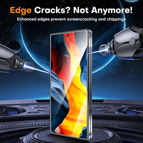 Samsung Galaxy Z Fold 6 Screen Protector, 2 Pack HD Tempered Glass Film + 1 Dust Free Installation Tool, Anti-Scratch No Dust Z Fold 6 Screen Protector