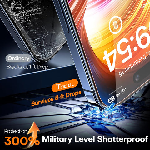 iPhone 15 Pro Max Screen Protector 9H Hardness Military Grade Shatterproof HD Tempered Glass for Full Coverage Easy Installation 2 Pack