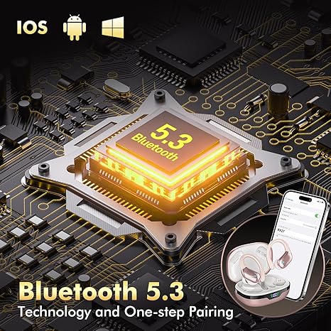 Wireless Earbuds, Sports Bluetooth Headphones, 80Hrs Playtime Ear Buds with LED Power Display, Noise Canceling Headset, IPX7 Waterproof Earphones