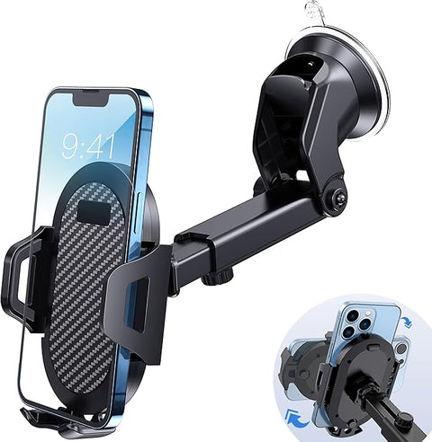 Universal Car Phone Holder, Strong Suction Cup Super Stable Phone Mount for Car Fit for iPhone 16 15 14 Pro Max All Smartphones