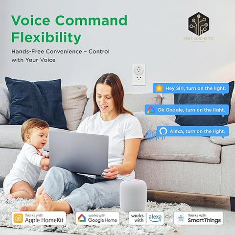 Matter Smart Plug - Intelligent Socket Compatible with Homekit, Google Home, Alexa, SmartThings - Smart Outlet for Automatic Appliance Control,10A, 2.4GHz WiFi (10A - Pack