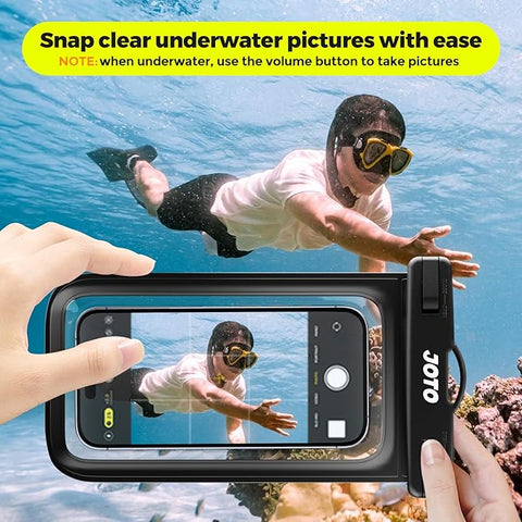 Universal Waterproof Phone Case for iPhone 16 15 14 13 Plus Pro Max, IPX8 Cellphone Dry Bag 12 11 Pro Max XR X 8 7 6S Plus SE, Galaxy S23 S22 S21 S20+ S20 S10 Plus Note, Pixel -Black