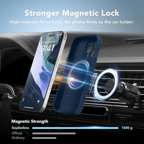 Magnetic for iPhone 16 Pro Max Case, [Full Camera Protection][Compatible with MagSafe] Cute Wave Frame Silicone Shockproof Protective Phone Case for iPhone 16 Pro Max 6.9"