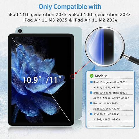 2 Pack Paperfeel Screen Protector Compatible with iPad A16 11th / 10th Generation (2025/2022) & iPad Air 11 M3 2025 / M2 2024, Crafted for Natural Writing, Less Reflection, Easy Installation