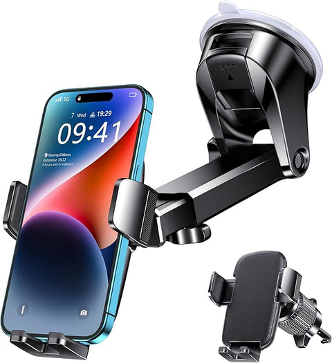 Universal Car Phone GPS Navigator Mount - 3-in-1 Windshield/Dashboard/Air Vent Holder for iPhone & Android GPS Navigator, 360° Adjustable, Cell Phone Camera Mounts -Moblie holders