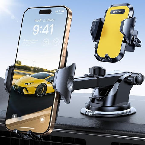 [No.1 Powerful Suction] [Rally Racing-Grade Stability] Phone Holders for Your Car 2025 Upgraded Car Phone Holder Mount Truck Stand for Dashboard Windshield Vent for iPhone Samsung All Phones
