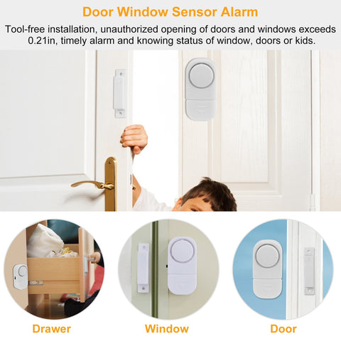 1 Set Wireless Window Door Magnet Alarms Magnetic Sensor Security Burglar Alarm For Kid Safety With Batteries -door bell