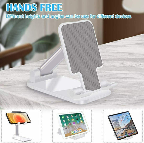 Cell Phone Stand Desktop Holder Tablet Stand Mount Mobile Phone Desktop Tablet Holder Table Cell Foldable Extend Support Desk Mobile Phone Holder Stand -car charger