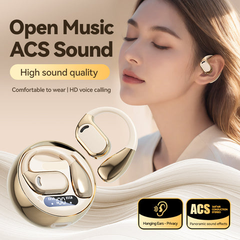 Fall Open-Ear Wireless Bluetooth Earphones – Lightweight, Noise Cancelling Stereo Earbuds with Charging Case for Sports, Gaming, Calling & Business