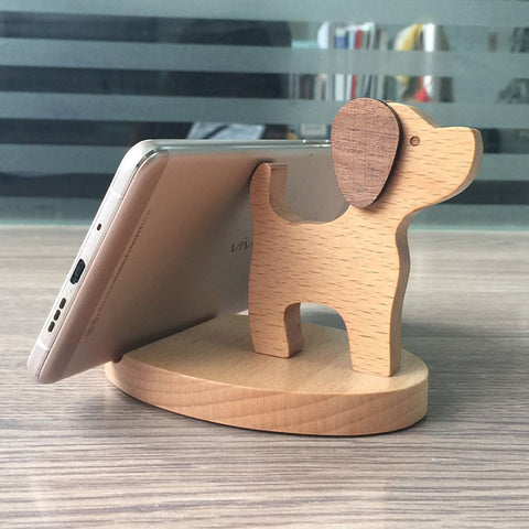 Creative  Mobile Phone Toma Back With Coin Beech Wood Lazy Phone Holder Custom Lettering -car charger