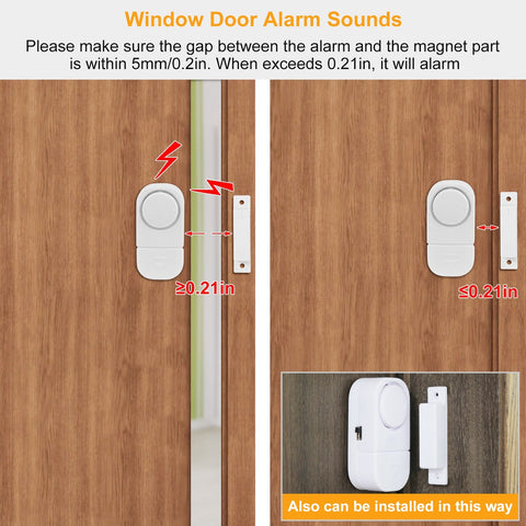 1 Set Wireless Window Door Magnet Alarms Magnetic Sensor Security Burglar Alarm For Kid Safety With Batteries -door bell