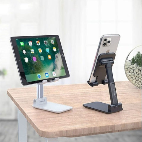 Metal Desktop Tablet Holder Table Cell Foldable Extend Support Desk Mobile Phone Holder Stand For iPhone iPad Adjustable -car charger