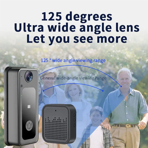 Wireless Phone Door Bell Two-Way Audio Smart Video Doorbell Mini Doorbell Battery Powered 1080HD Live Image Home Security Camera