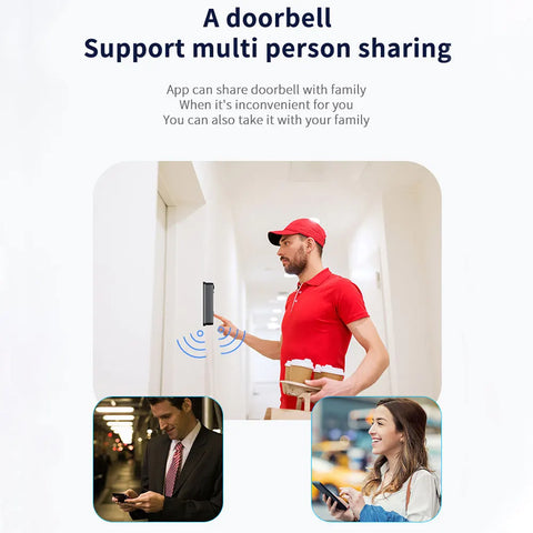 Wireless Phone Door Bell Two-Way Audio Smart Video Doorbell Mini Doorbell Battery Powered 1080HD Live Image Home Security Camera