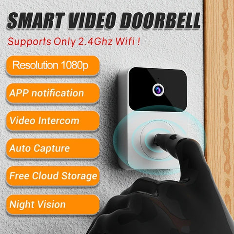 Doorbell Smart Home Door Bell Wireless Rechargeable Battery Outdoor HD Camera Two Way Audio Visual phone monitoring Doorbell