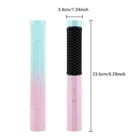 Straightening Comb Rechargeable Hair Wireless Straightener Curler Curling Straighten Dual-purpose Travel Portable USB Charging -Girls hair Straightener