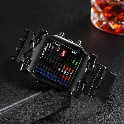 Luxury Men's Watch LED Sports Date Digital Bracelet Waterproof Quartz Wristwatch -watch