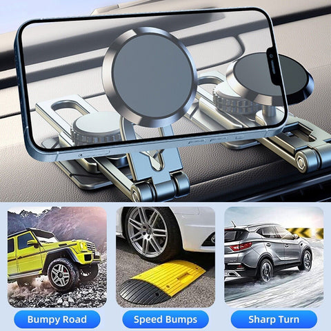 Universal 360  Degrees Rotation Magnetic Car Dashboard Cell Phone Holder Foldable Mount -car charger