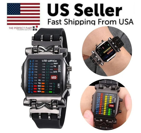 Luxury Men's Watch LED Sports Date Digital Bracelet Waterproof Quartz Wristwatch -watch