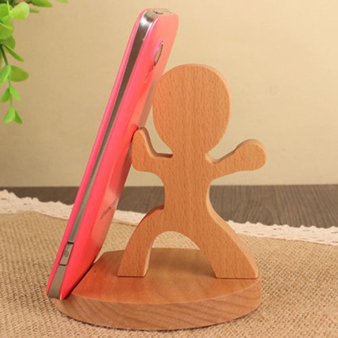 Creative  Mobile Phone Toma Back With Coin Beech Wood Lazy Phone Holder Custom Lettering -car charger