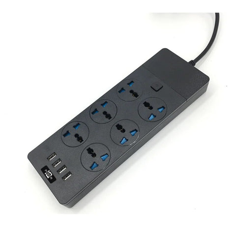 2024New T12 Power Strip Multifunctional High Power 3000W US Plug Smart Power Socket Adapter With 4 USB Port For Car Electronics