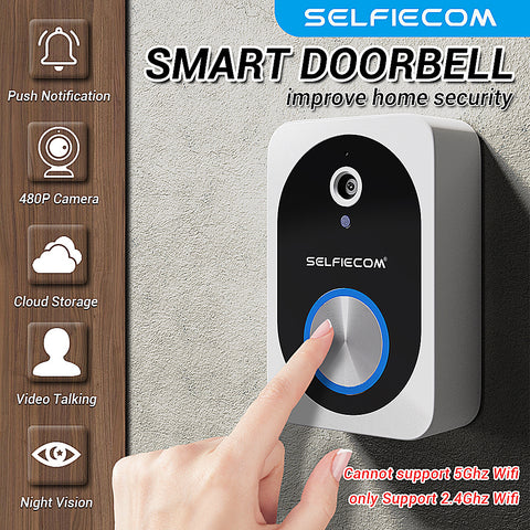 D10 Intelligent Wireless Doorbell Camera With Rechargeable Battery, Two-way Audio, 2.4G Wi Fi, APP Remote Intercom, Free Rolling Cloud Storage Built-in Battery