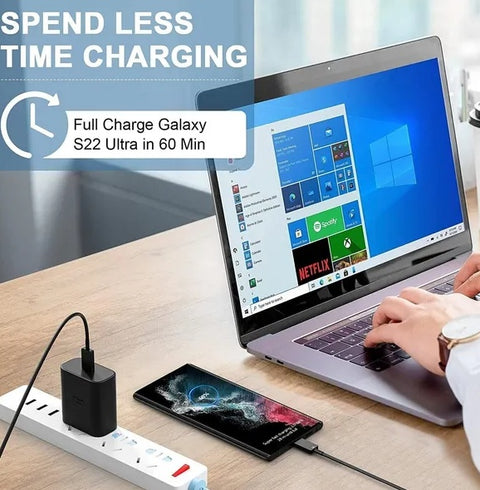 45W USB-C Super Fast Wall Charger 10FT Cable For Galaxy S20 S21 S22 S23