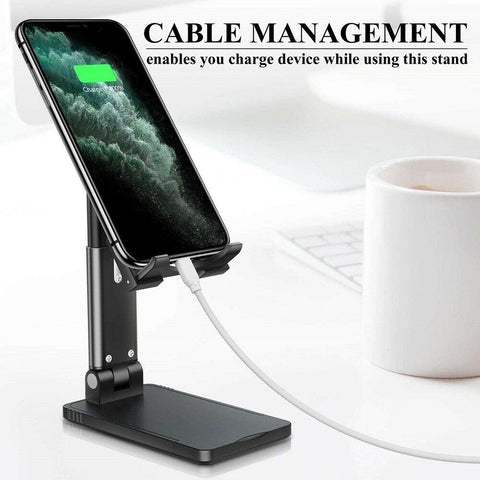 Cell Phone Stand Desktop Holder Tablet Stand Mount Mobile Phone Desktop Tablet Holder Table Cell Foldable Extend Support Desk Mobile Phone Holder Stand -car charger