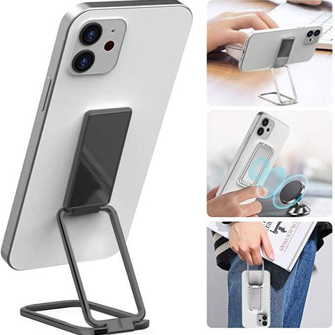 Foldable Mobile Phone Holder Ring Buckle Retractable Desktop CellPhone Stand Car Magnetic Bracket Office Accessories -car charger