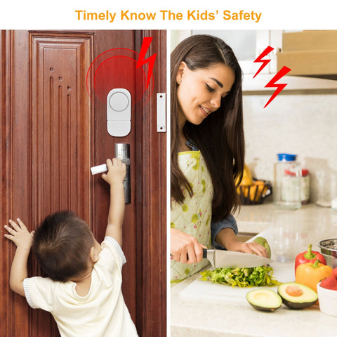 1 Set Wireless Window Door Magnet Alarms Magnetic Sensor Security Burglar Alarm For Kid Safety With Batteries -door bell