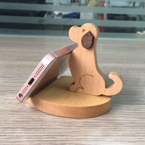 Creative  Mobile Phone Toma Back With Coin Beech Wood Lazy Phone Holder Custom Lettering -car charger